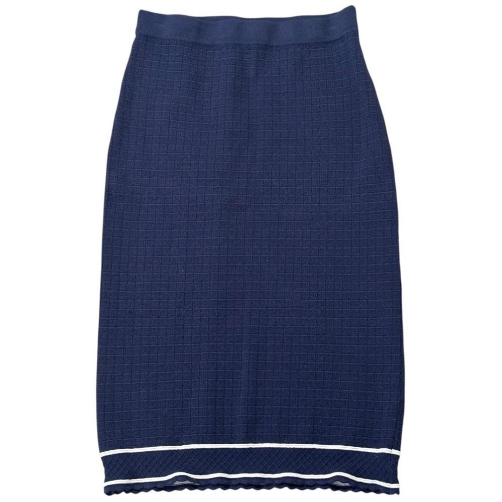 House of Harlow 1960 Blue White Midi Pencil Skirt Party Work XS Cruise Stretchy